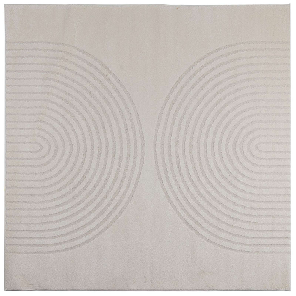 Produktbild för Områdesmattor Fyrkantig GALATI Kräm 200 x 200 cm Polyester