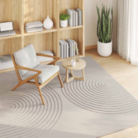 Produktbild för Områdesmattor Fyrkantig GALATI Kräm 200 x 200 cm Polyester