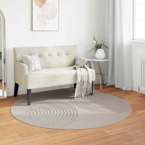 vidaXL Områdesmattor Rund GALATI Kräm Ø 200 CM Polyester