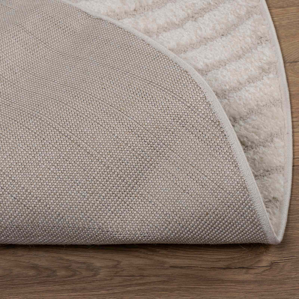 Produktbild för Områdesmattor Rund GALATI Kräm Ø 200 CM Polyester
