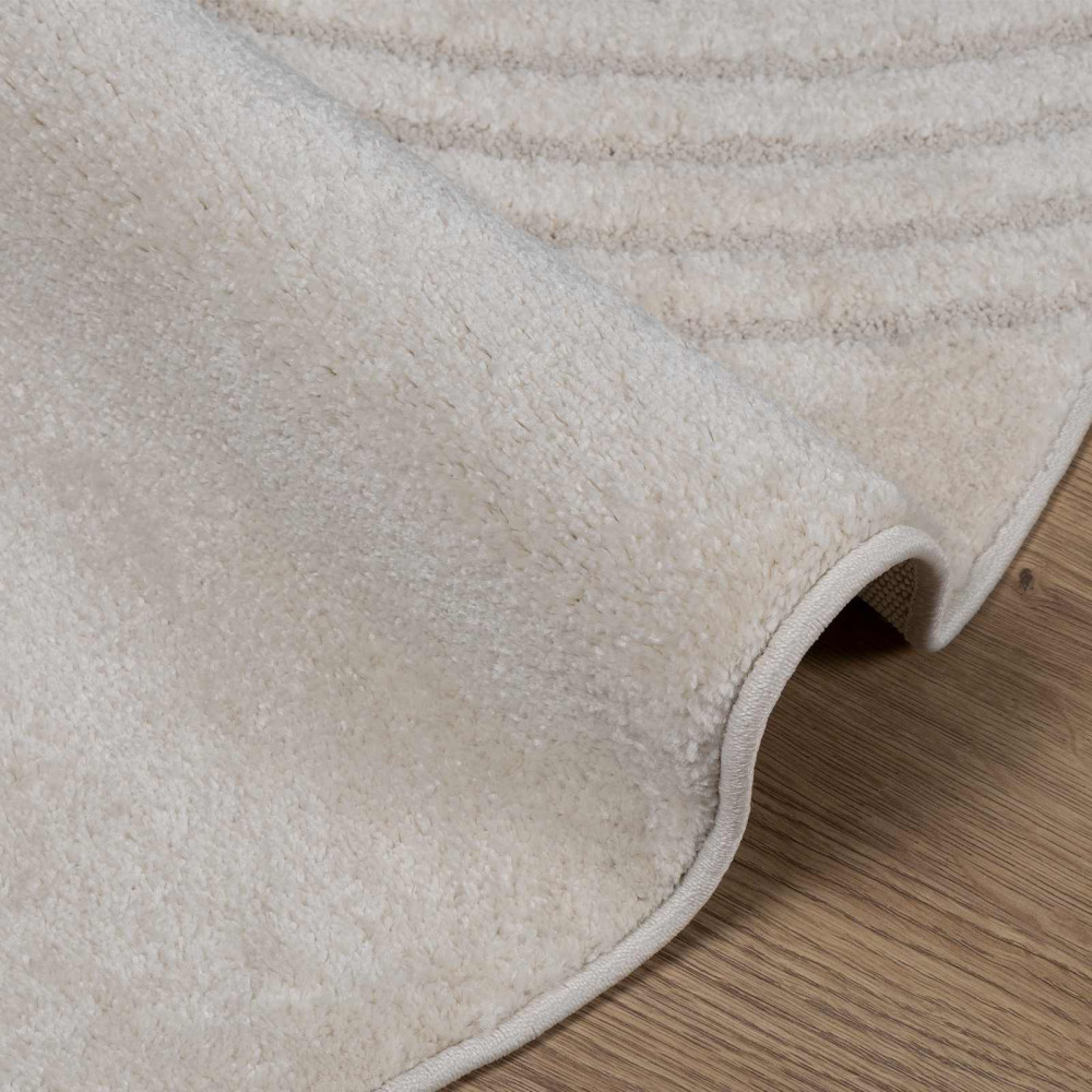 Produktbild för Områdesmattor Rund GALATI Kräm Ø 200 CM Polyester