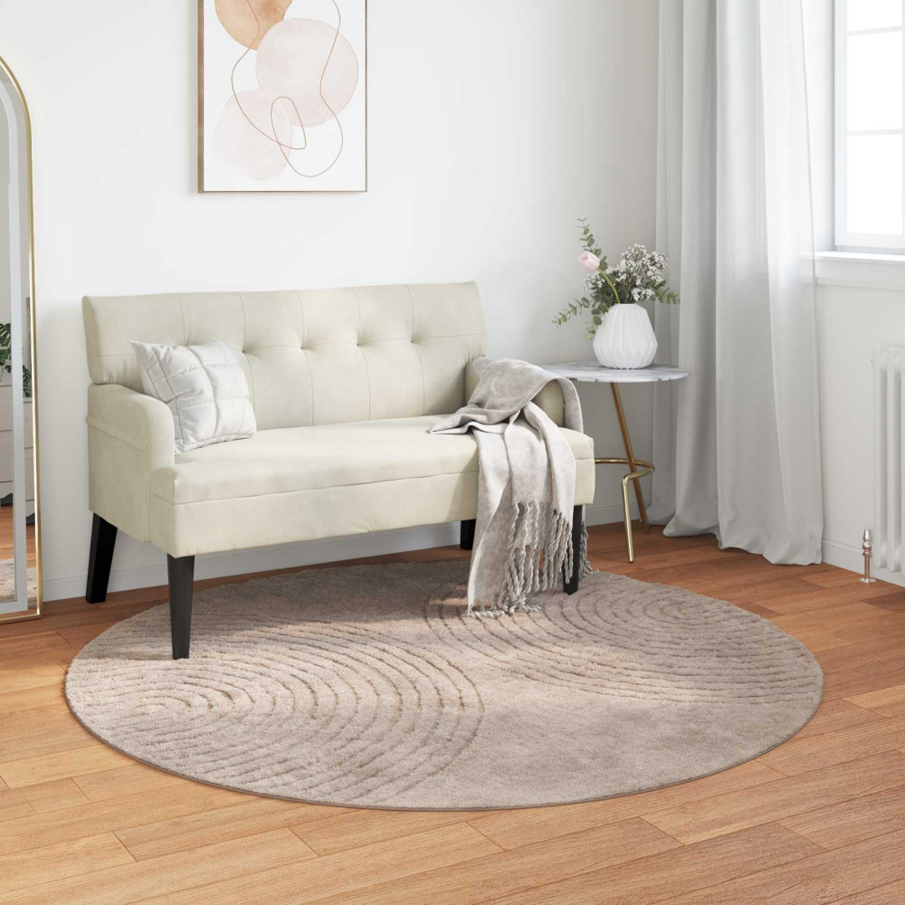 Produktbild för Områdesmattor Rund GALATI Beige Ø 160 CM Polyester