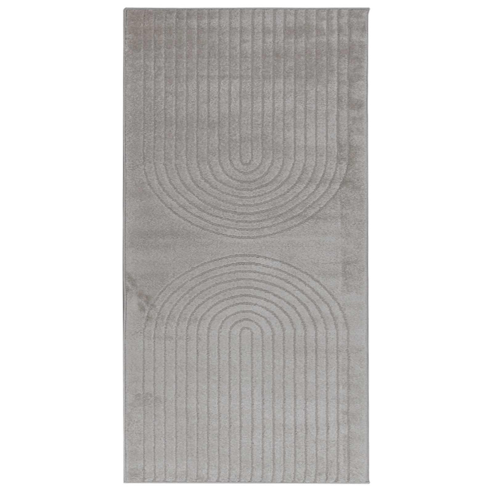 Produktbild för Områdesmattor Rektangulär GALATI Grå 150 x 80 cm Polyester