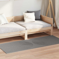 Produktbild för Områdesmattor Rektangulär GALATI Grå 150 x 80 cm Polyester