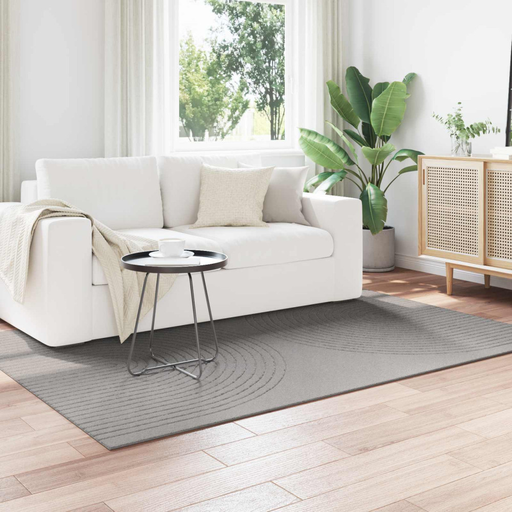 Produktbild för Områdesmattor Rektangulär GALATI Grå 170 x 120 cm Polyester