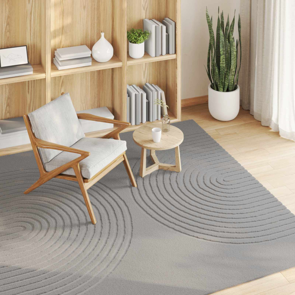 Produktbild för Områdesmattor Fyrkantig GALATI Grå 200 x 200 cm Polyester