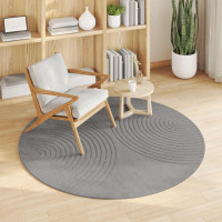 Produktbild för Områdesmattor Rund GALATI Grå Ø 200 CM Polyester