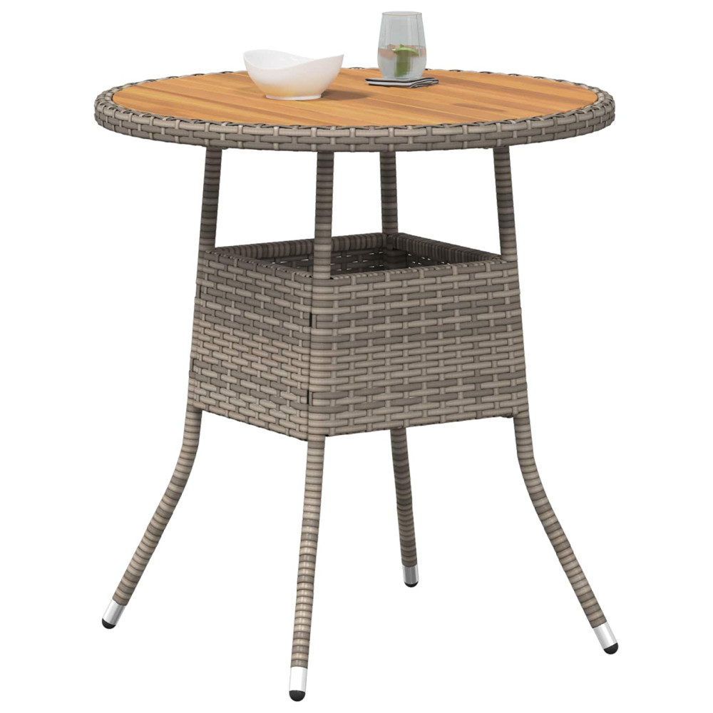 Produktbild för Middagsbord Grå och Akacia 70 x 70 x 73 cm Massivt Akaciaträ