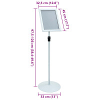 Produktbild för Pedestal affischställ Silver 33 x 33 x 126 cm PVC och stål