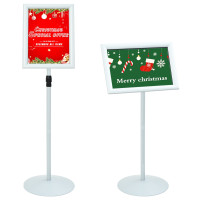 Produktbild för Pedestal affischställ Silver 33 x 33 x 126 cm PVC och stål