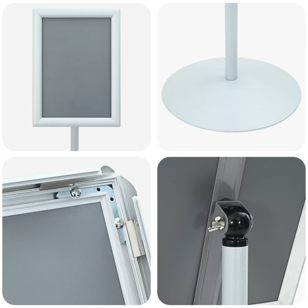 Produktbild för Pedestal affischställ Silver 33 x 33 x 126 cm PVC och stål
