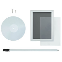 Produktbild för Pedestal affischställ Silver 33 x 33 x 126 cm PVC och stål