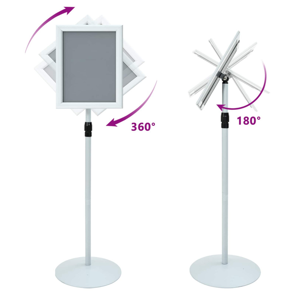 Produktbild för Pedestal affischställ Silver 33 x 33 x 126 cm PVC och stål