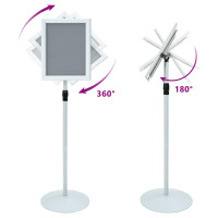 Produktbild för Pedestal affischställ Silver 33 x 33 x 126 cm PVC och stål