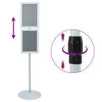 Produktbild för Pedestal affischställ Silver 33 x 33 x 123 cm PVC och stål