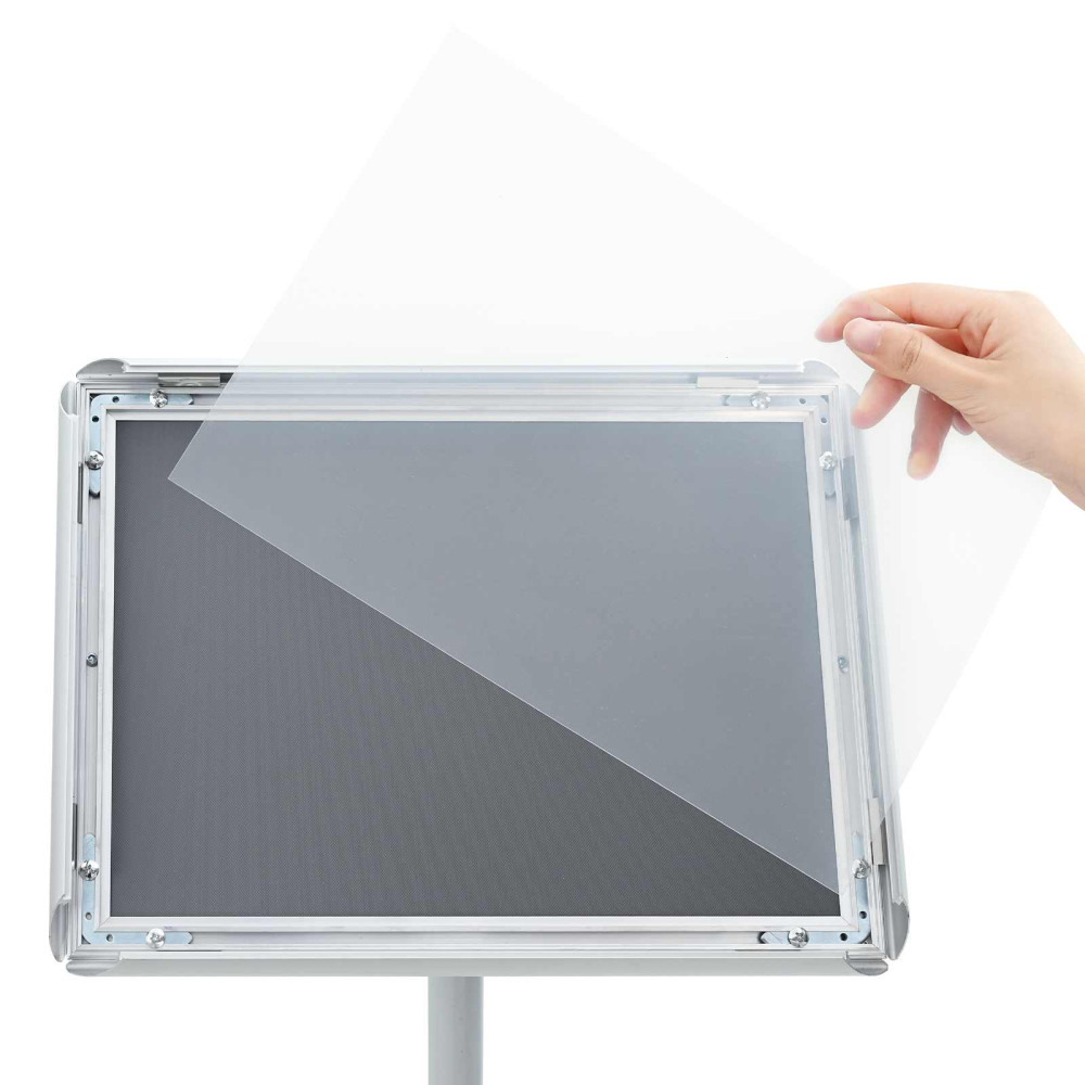 Produktbild för Pedestal affischställ Silver 33 x 33 x 123 cm PVC och stål