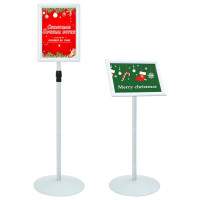 Produktbild för Pedestal affischställ Silver 33 x 33 x 123 cm PVC och stål
