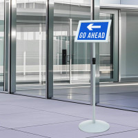 Produktbild för Pedestal affischställ Silver 33 x 33 x 123 cm PVC och stål