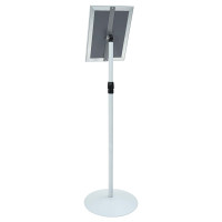 Produktbild för Pedestal affischställ Silver 33 x 33 x 123 cm PVC och stål
