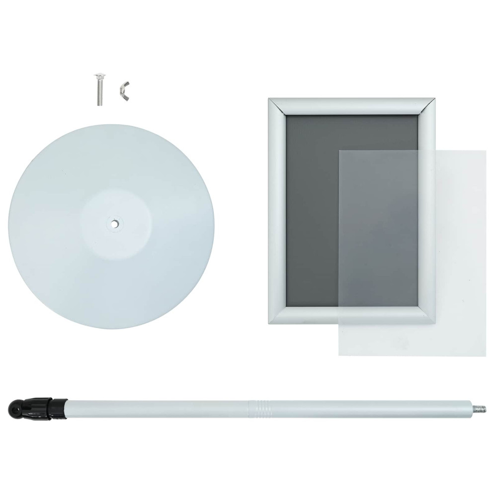 Produktbild för Pedestal affischställ Silver 33 x 33 x 123 cm PVC och stål