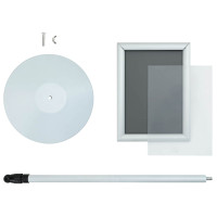 Produktbild för Pedestal affischställ Silver 33 x 33 x 123 cm PVC och stål