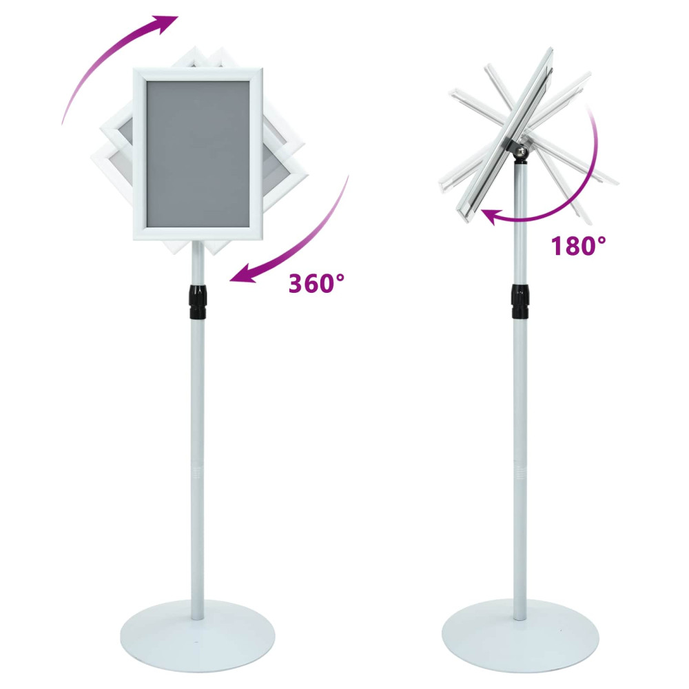 Produktbild för Pedestal affischställ Silver 33 x 33 x 123 cm PVC och stål