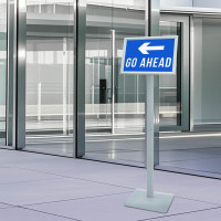 Produktbild för Pedestal affischställ Silver 32 x 27 x 119 cm Gjutjärn