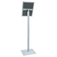 Produktbild för Pedestal affischställ Silver 32 x 27 x 119 cm Gjutjärn