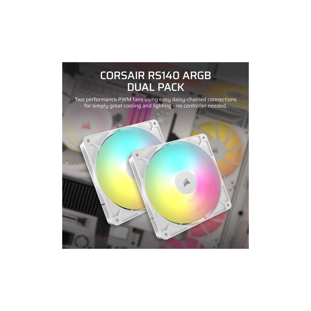 Produktbild för CORSAIR RS140 ARGB Dual Pack - lådfläkt
