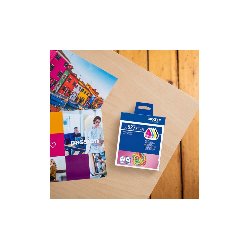 Produktbild för Brother LC527XL Value Pack - 4-pack - Lång livslängd - svart, gul, cyan, magenta - original - bläckpatron