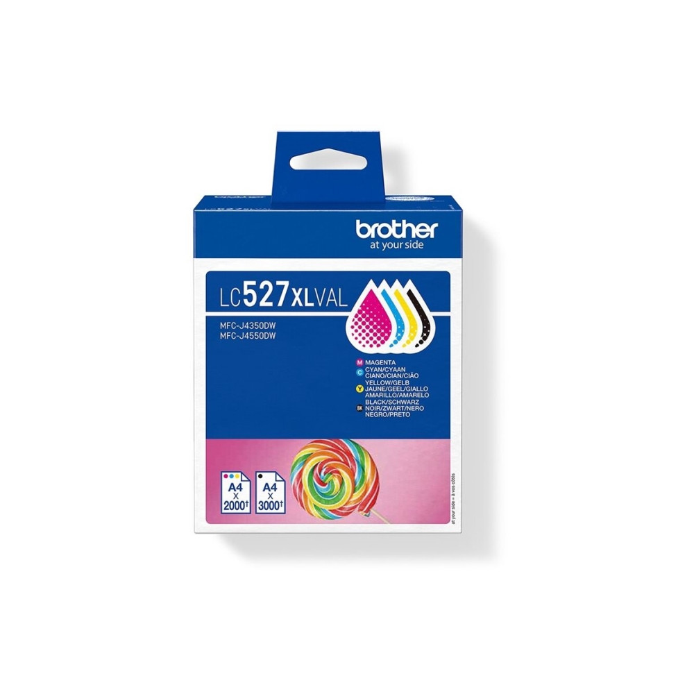 Produktbild för Brother LC527XL Value Pack - 4-pack - Lång livslängd - svart, gul, cyan, magenta - original - bläckpatron