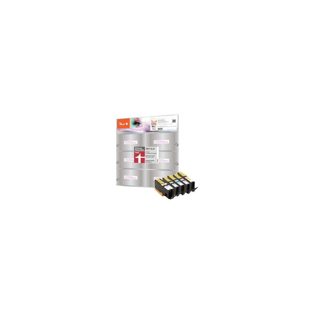 Produktbild för Peach - 5-pack - XL-Yield - svart, gul, cyan, magenta, foto-svart - kompatibel - bläckpatron (alternativ för: Canon CLI-551XL, Canon PGI-550XL)