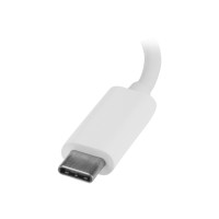 Produktbild för Startech USB-C-hubb med 3 portar och Gigabit Ethernet - USB-C till 3x USB-A - USB 3.0-hubb - vit - hubb - 3 portar