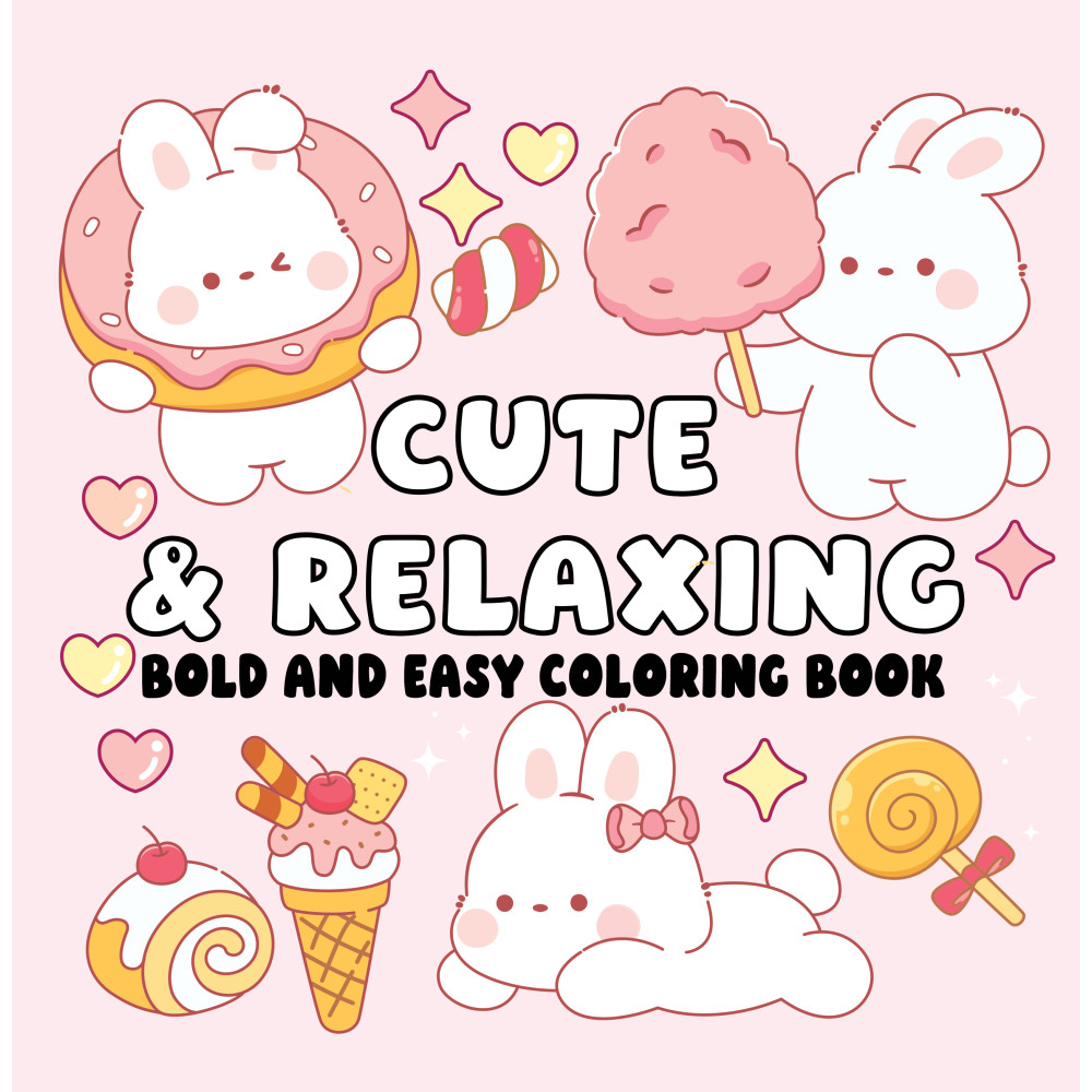 Produktbild för Cute & Relaxing Bold and Easy Coloring Book (häftad, eng)