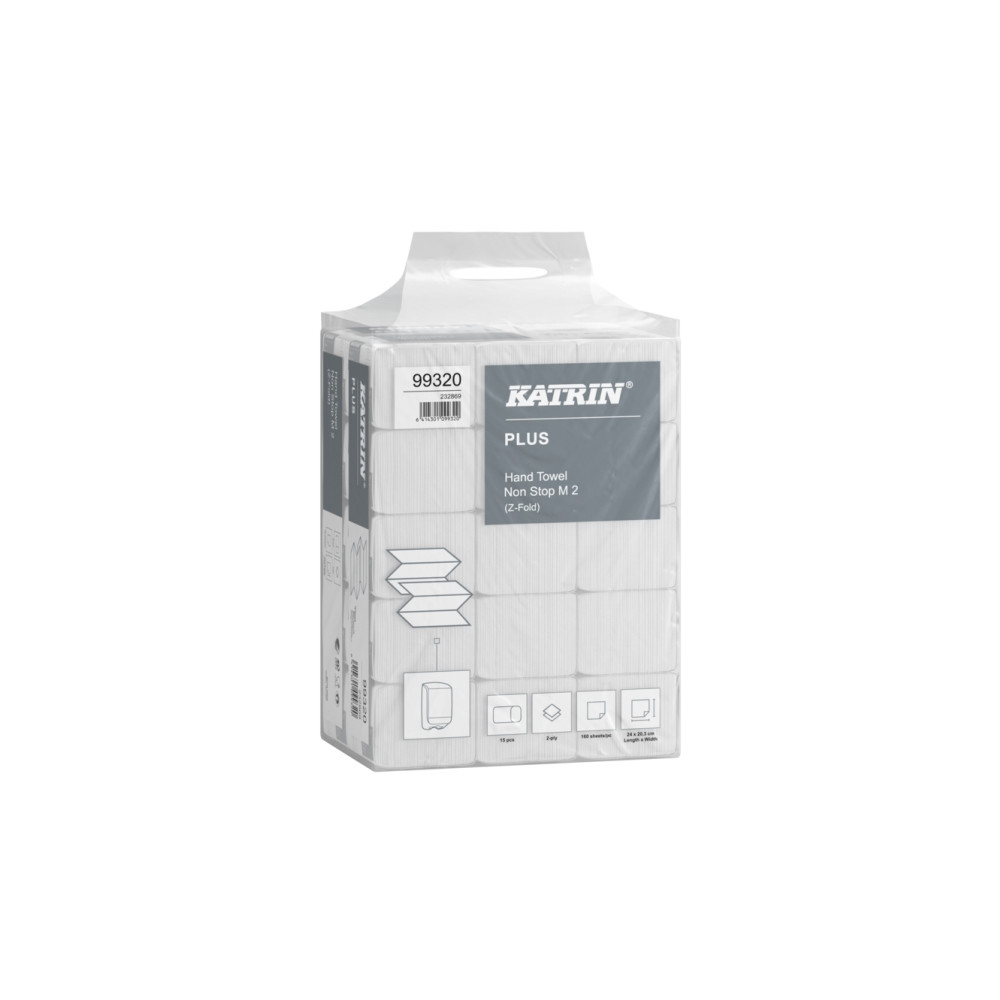 Produktbild för Handdukar Katrin Plus Non-Stop Z-Fold 2-lagers L24xB20,3xD8...