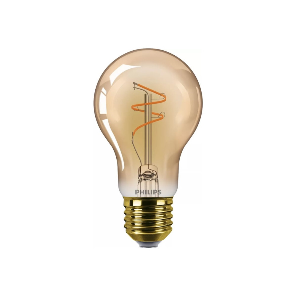 Produktbild för Philips - LED-glödlampa med filament - form: A60 - E27 - 3.1 W - flamljus - 1800 K - bärnsten