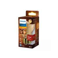 Produktbild för Philips - LED-glödlampa med filament - form: A60 - E27 - 3.1 W - flamljus - 1800 K - bärnsten