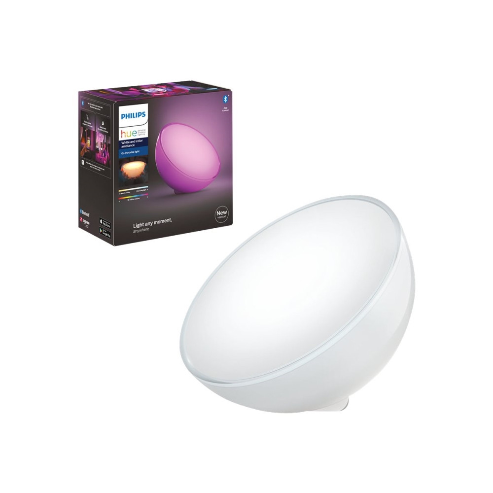 Produktbild för Philips Hue Go - skrivbordslampa - LED - 6 W - 16 miljoner färger - 2000-6500 K - vit