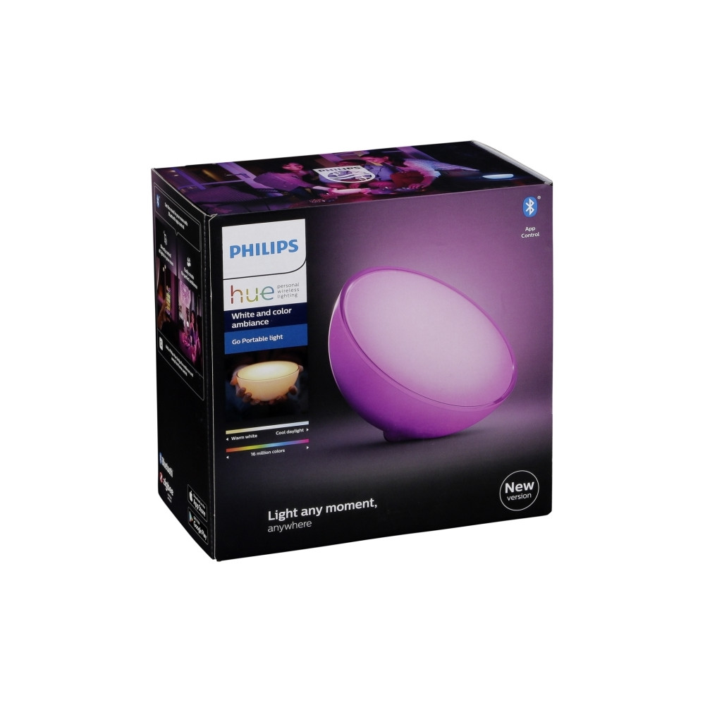 Produktbild för Philips Hue Go - skrivbordslampa - LED - 6 W - 16 miljoner färger - 2000-6500 K - vit