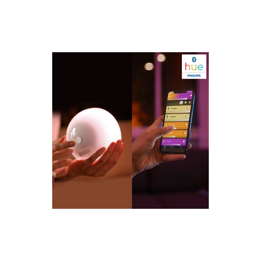Produktbild för Philips Hue Go - skrivbordslampa - LED - 6 W - 16 miljoner färger - 2000-6500 K - vit
