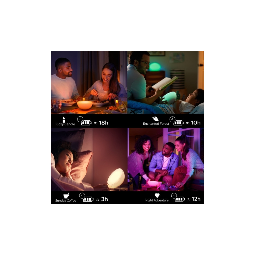 Produktbild för Philips Hue Go - skrivbordslampa - LED - 6 W - 16 miljoner färger - 2000-6500 K - vit