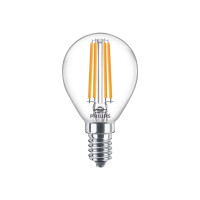 Produktbild för Philips - LED-glödlampa - klar finish - E14 - 6.5 W - varmt vitt ljus - 2700 K - transparent