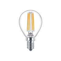 Produktbild för Philips - LED-glödlampa - klar finish - E14 - 6.5 W - varmt vitt ljus - 2700 K - transparent