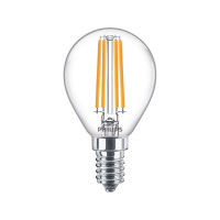 Produktbild för Philips - LED-glödlampa - klar finish - E14 - 6.5 W - varmt vitt ljus - 2700 K - transparent