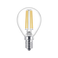 Produktbild för Philips - LED-glödlampa - klar finish - E14 - 6.5 W - varmt vitt ljus - 2700 K - transparent