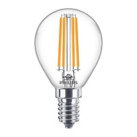 Produktbild för Philips - LED-glödlampa - klar finish - E14 - 6.5 W - varmt vitt ljus - 2700 K - transparent
