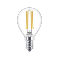Produktbild för Philips - LED-glödlampa - klar finish - E14 - 6.5 W - varmt vitt ljus - 2700 K - transparent