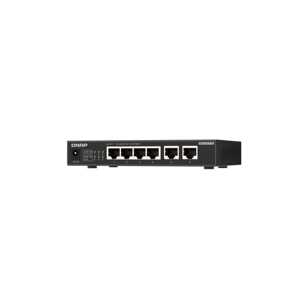 Produktbild för QNAP QSW-2104-2T-R2 - switch - 6 portar - ohanterad