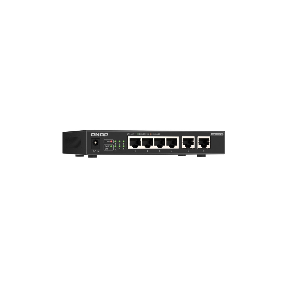 Produktbild för QNAP QSW-2104-2T-R2 - switch - 6 portar - ohanterad