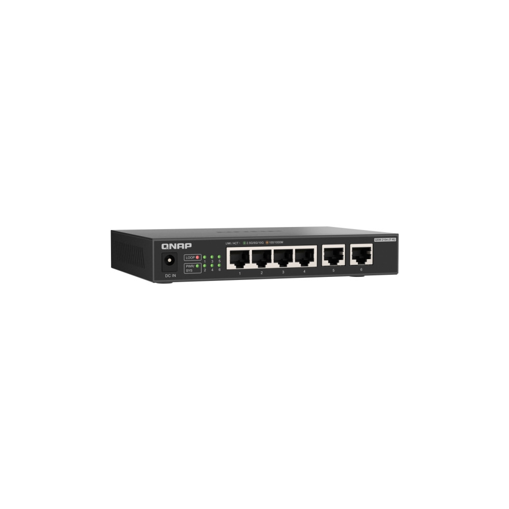 Produktbild för QNAP QSW-2104-2T-R2 - switch - 6 portar - ohanterad